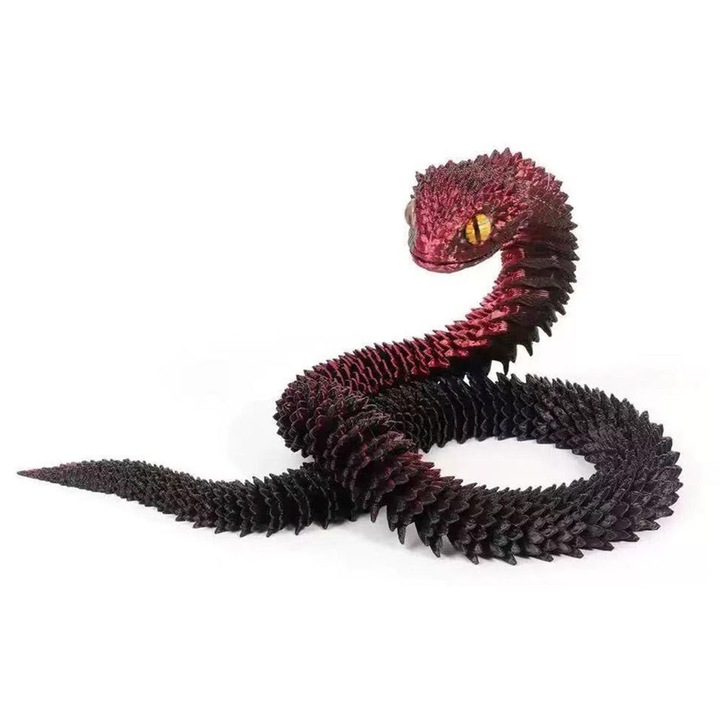 Figurina sarpe 3D imprimat, articulatii mobile, decor multicolor