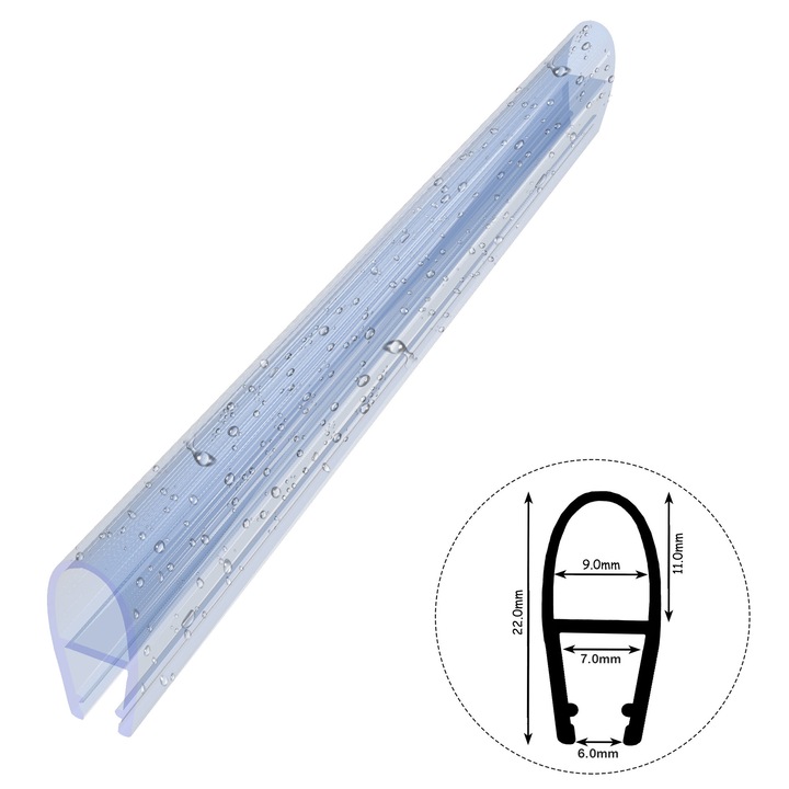 KYCT DK04 zuhanygarnitúra 7mm átlátszó 20cm PVC mágneses