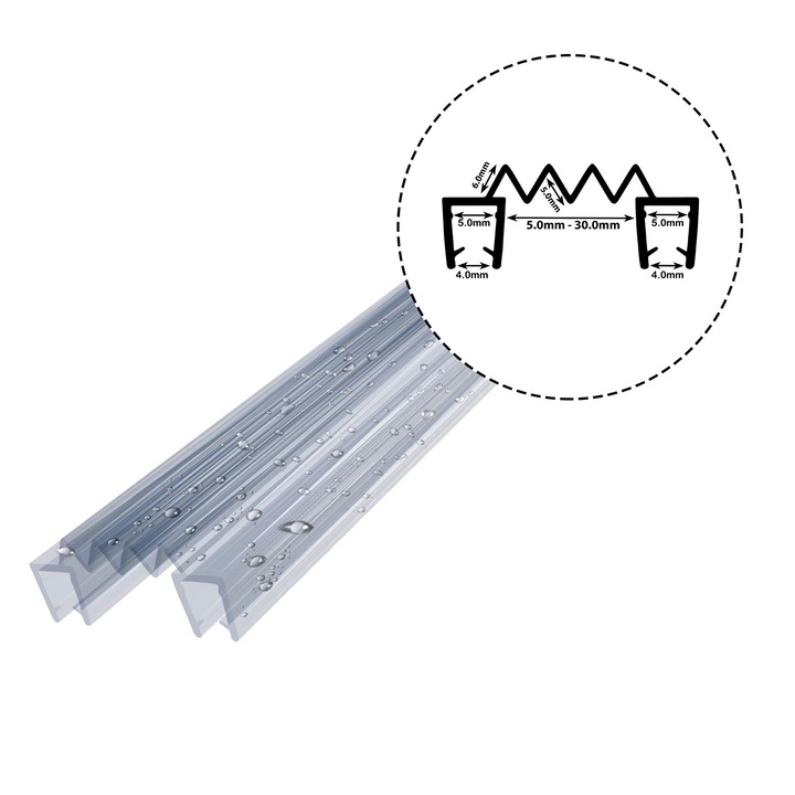 KYCT DK12 zuhanygarnitúra 4mm átlátszó 140cm PVC mágneses