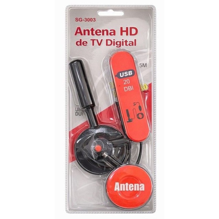 Digitális HD TV Antenna SG-3003 Gumírozott, Réz Bevonat