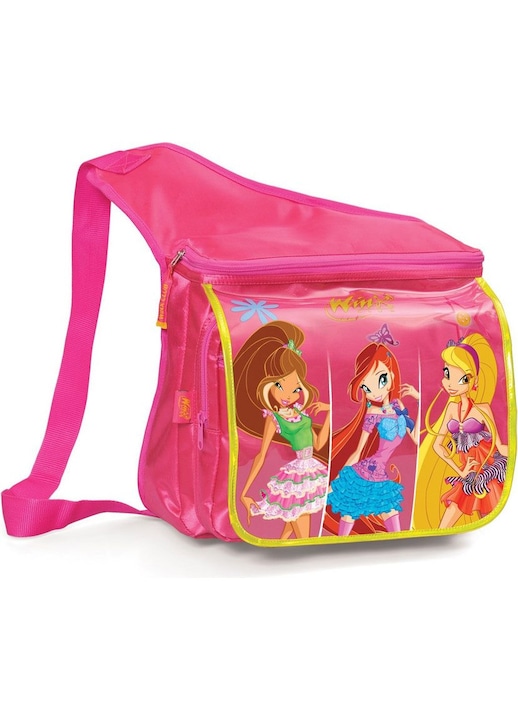 Чанта за момичета Winx Club, розова, 29x26cm, с три отделения