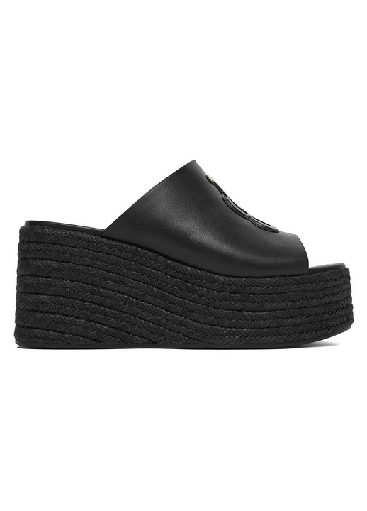 Saboti dama Badura, piele naturala, Negru, 40