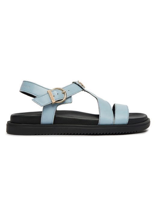 Sandale dama Beverly Hills Polo Club, piele naturala, albastru, inchidere cu catarama