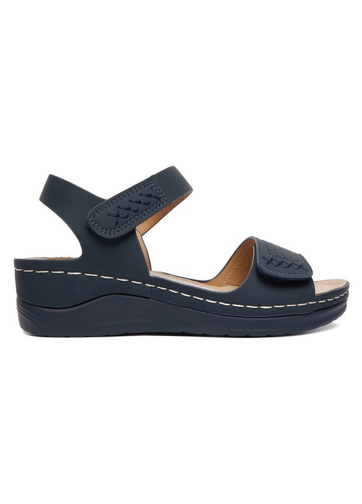 Sandale dama Go Soft, piele ecologica, Bleumarin
