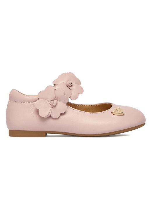 Guess gyerek balerina cipő, rózsaszín, természetes bőr, elegáns, tépőzáras