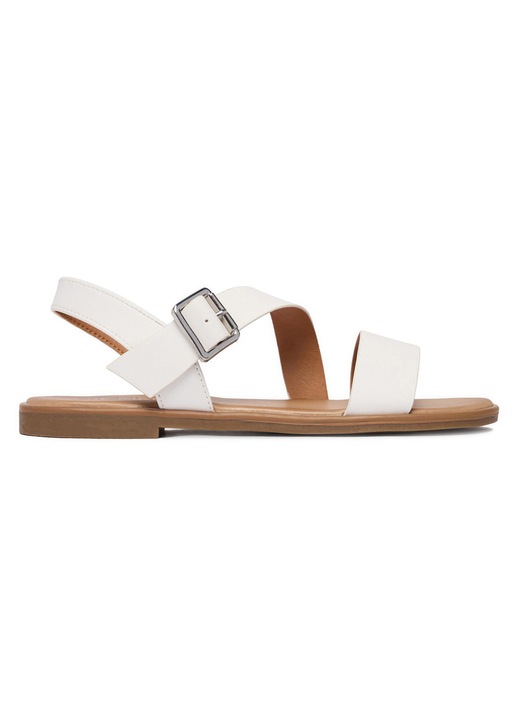 Sandale dama, JENNY, alb, textil