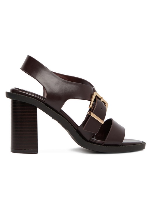 Sandale dama JENNY, visiniu, piele ecologica, toc stabil, varf deschis, 39 EU