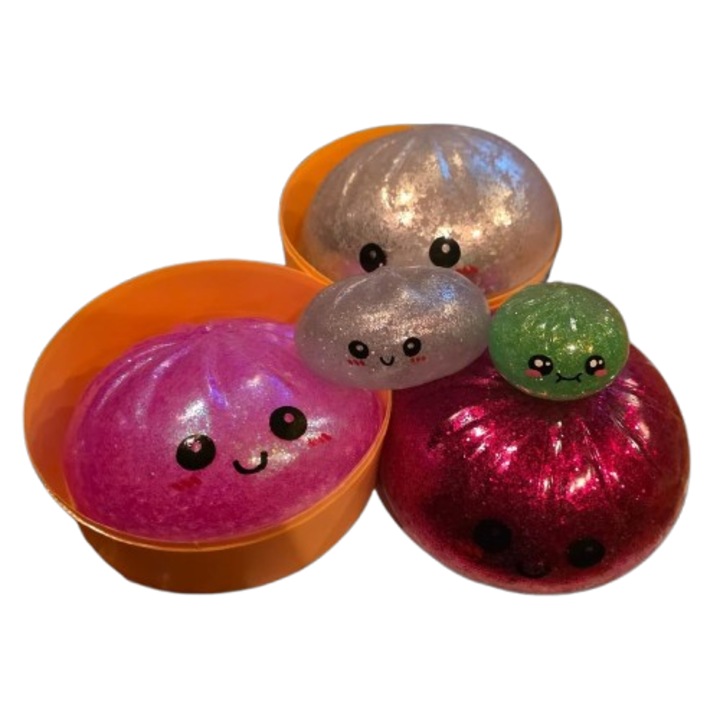Интерактивна играчка на случаен принцип VICTINY ® Dumpling / Baozi, XXL / 16 CM, С БРОКАТ И ГЕЛОВИ ТОПЧЕТА squishy, антистрес, за тревожност, депресия и много други ежедневни състояния, както при деца, така и при възрастни