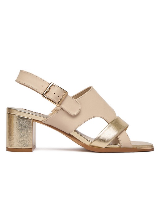Sandale dama Mexx, toc stabil, Bej