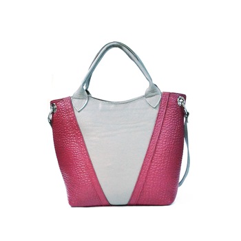 Geanta dama,Zea,piele naturala,visiniu/bej Geanta dama,Zea,piele naturala,visiniu/bej