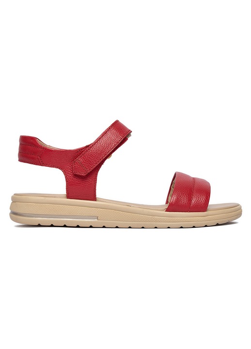 Sandale dama Lasocki, piele naturala, inchidere velcro, rosu, 38 EU
