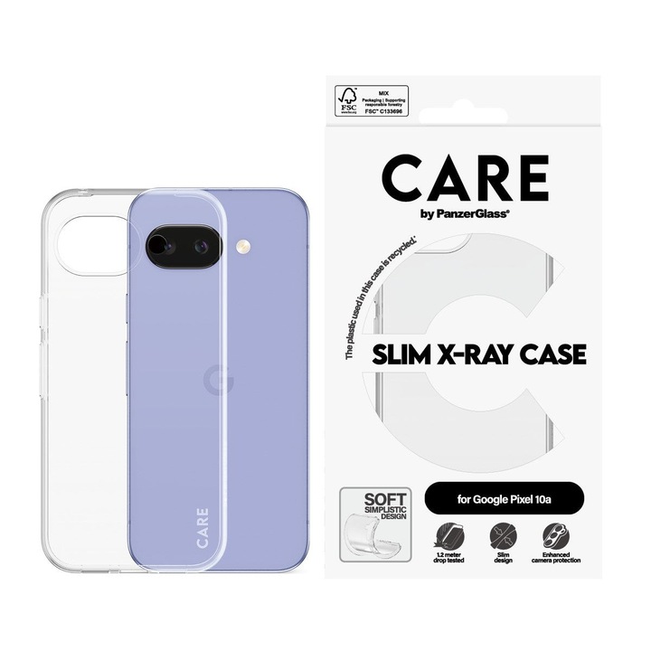 Прозрачен кейс CARE by PanzerGlass Fashionable X-Ray Soft за Google Pixel 10a