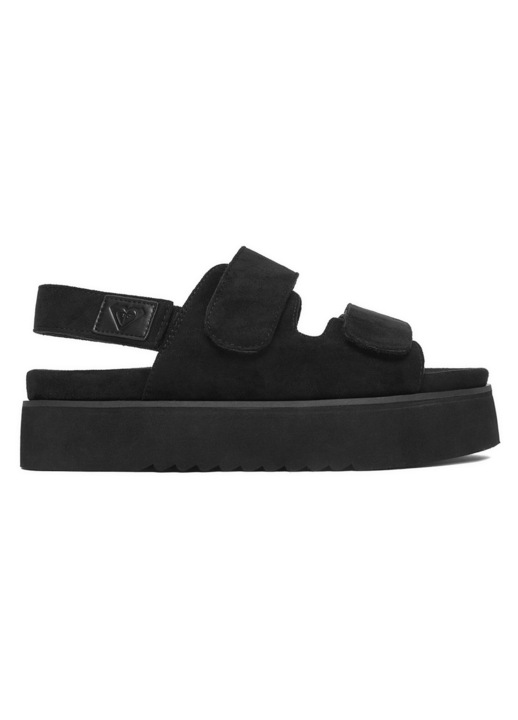 Sandale dama Roxy, curele late, talpa platforma, negru, textil, 36 EU