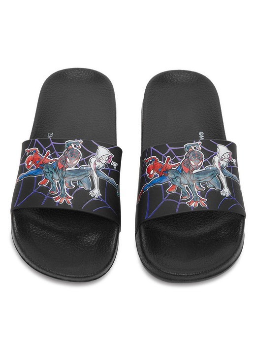 Spiderman papucs, fekete, szintetikus, Fekete