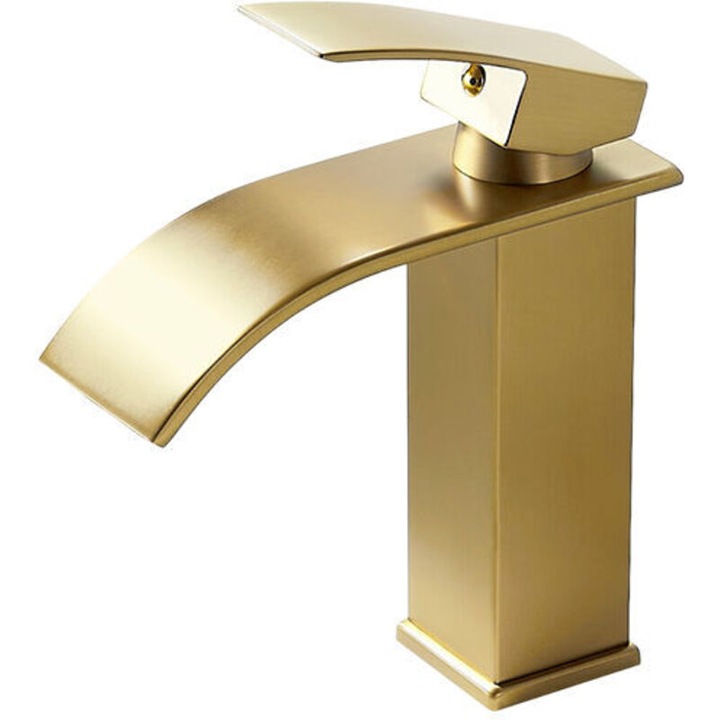 Baterie lavoar, design modern, aurie, 17.5x10.5x11cm