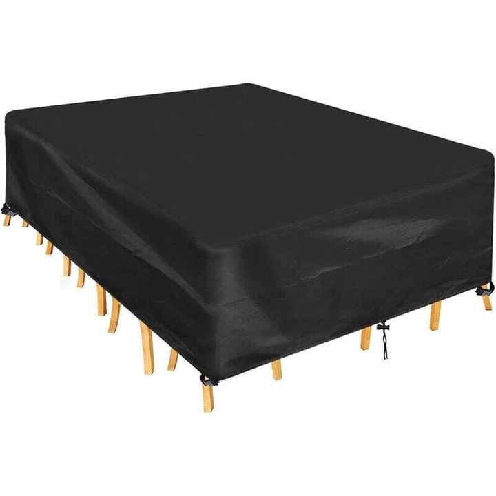Téglalap alakú kerti bútorhuzat, víz- és UV-álló, 420D Oxford, 350x260x90cm