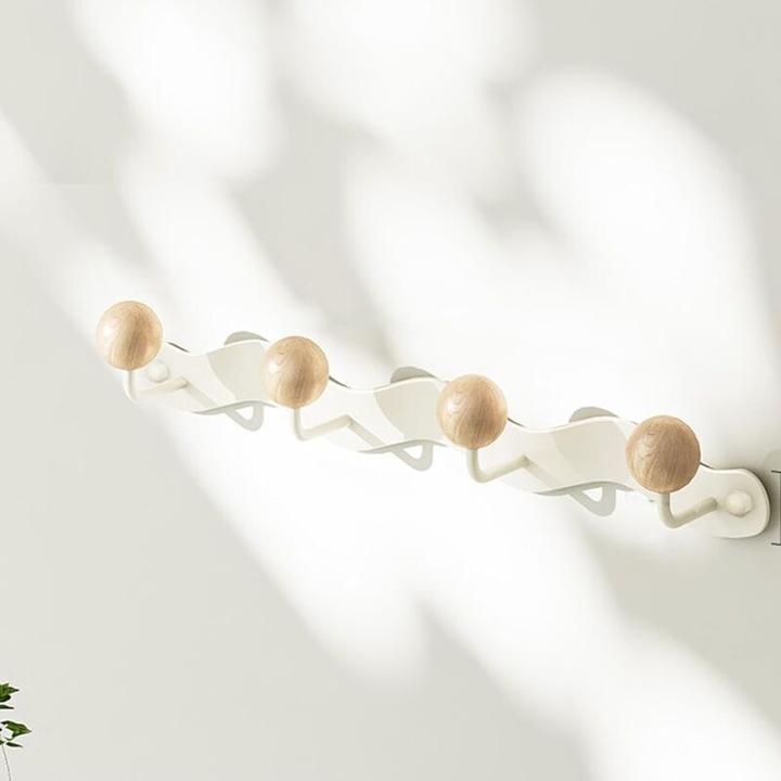 Fali fogas, fa, fehér, 39 cm