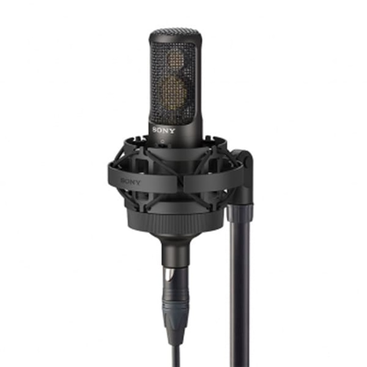 Sony C-100 kondenzátor mikrofon, dupla membrános, állítható, ezüst, 40x175mm