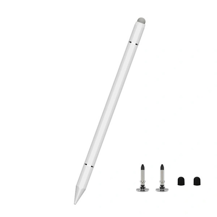 Stylus universal, aluminiu, negru, 16.6x0.9x0.9cm, set cu varfuri disc si silicon