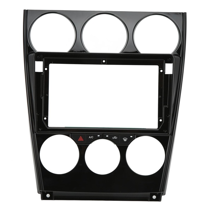Rama radio auto 2DIN, 9 inch, negru, 30x15cm, pentru Mazda 6 2004-2016, set cu panou aer conditionat manual