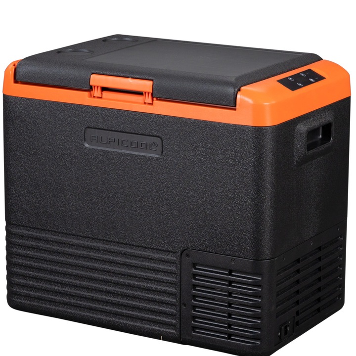 Frigider auto cu compresor Alpicool CL50 (45 litri). Pana la -20 grade C, (12, 24, 220 V)
