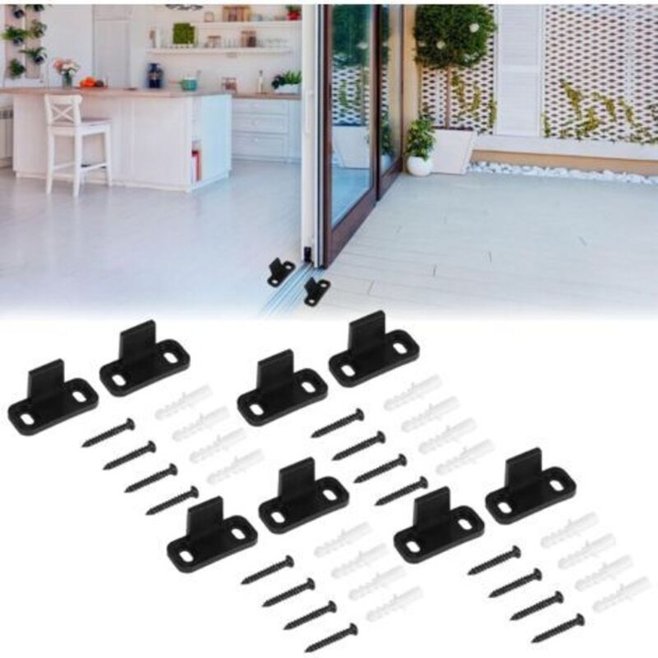 Ghidaj usa culisanta plastic negru 45x24x20mm set 8 bucati
