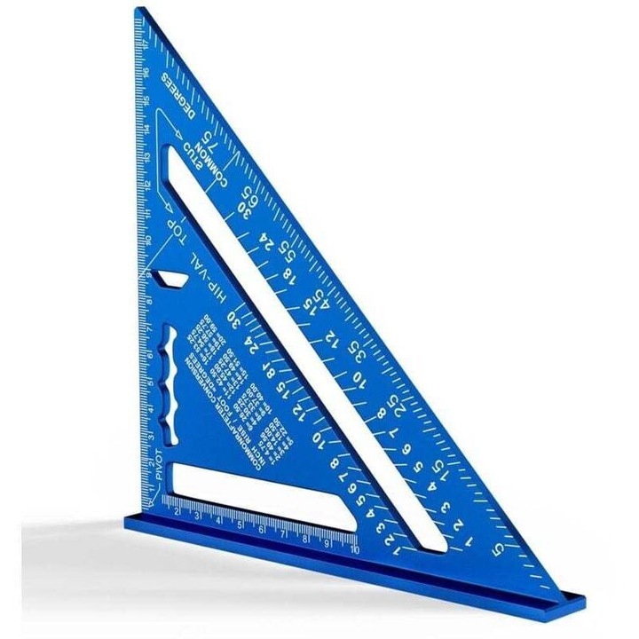 Rigla triunghiulara aluminiu 180mm, negru, precizie, multifunctionala