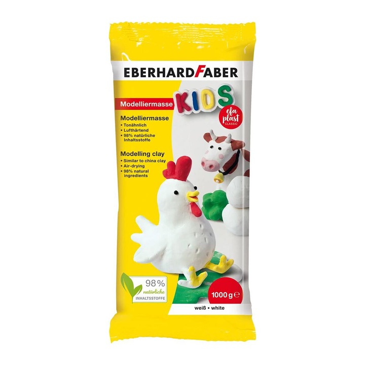 Eberhard Faber Plast Kids modellezőgyurma, 1 kg, fehér
