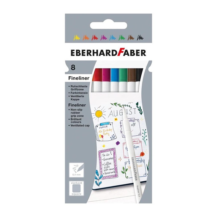 Тънкописец Eberhard Faber, 0.4 mm, 8 цвята