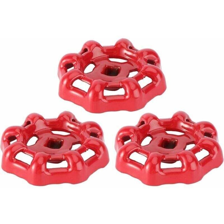 Robinet készlet 3 részes golyós vas piros 6x6mm felső fogantyú