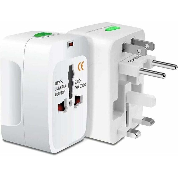Adaptor universal de calatorie, multicolor, compact