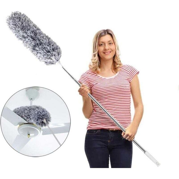 Mop microfibra extensibil, flexibil, 60x253cm, alb