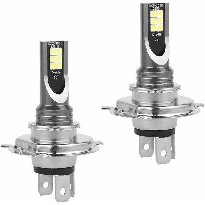 Becuri LED far H4, 50W, 14000lm, alb xenon, IP68, 6000-6500K, set 2 buc