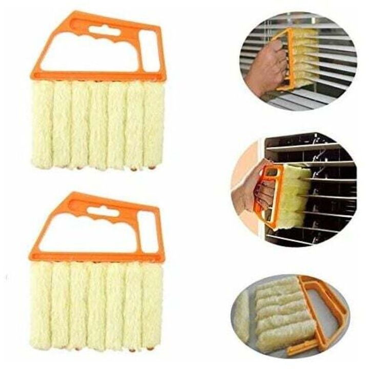 Set 2 perii curatare jaluzele, 7 lame, plastic, ergonomic, 20x5cm