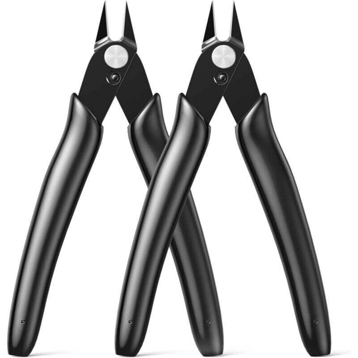 Mini precíziós vágófogó, 2 db, fekete, 130x80mm