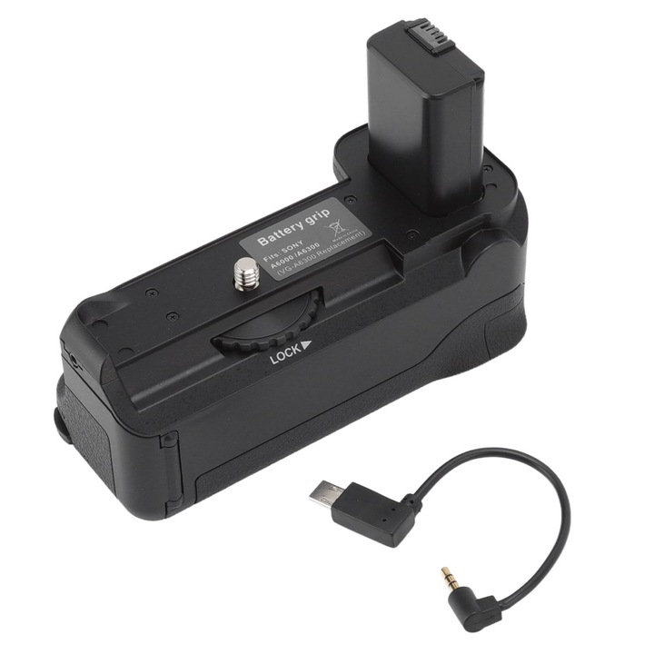 Grip baterie vertical, compatibil A6000 A6300 A6400 A6100 A6500, ABS, negru