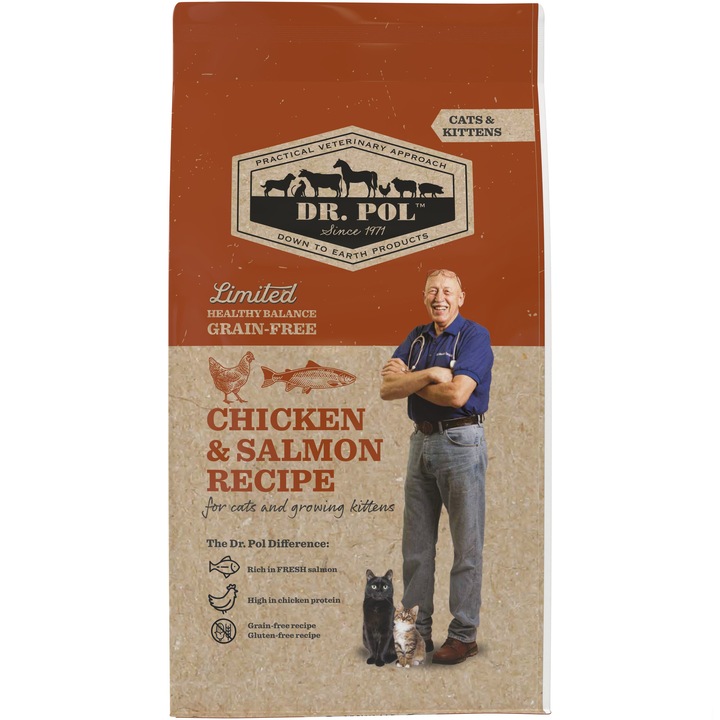 Hrana uscata pentru pisici, Dr. Pol, Pui & Somon, 2 KG