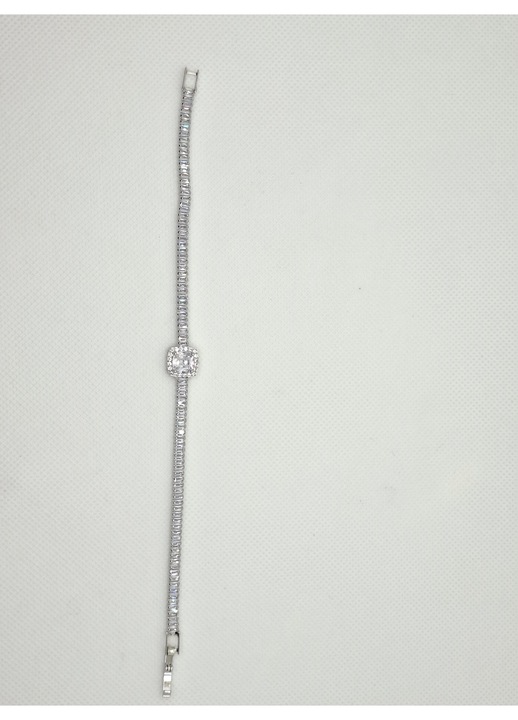 Bratara dama cu pietre albe, ALMA, 18cm, model luxury