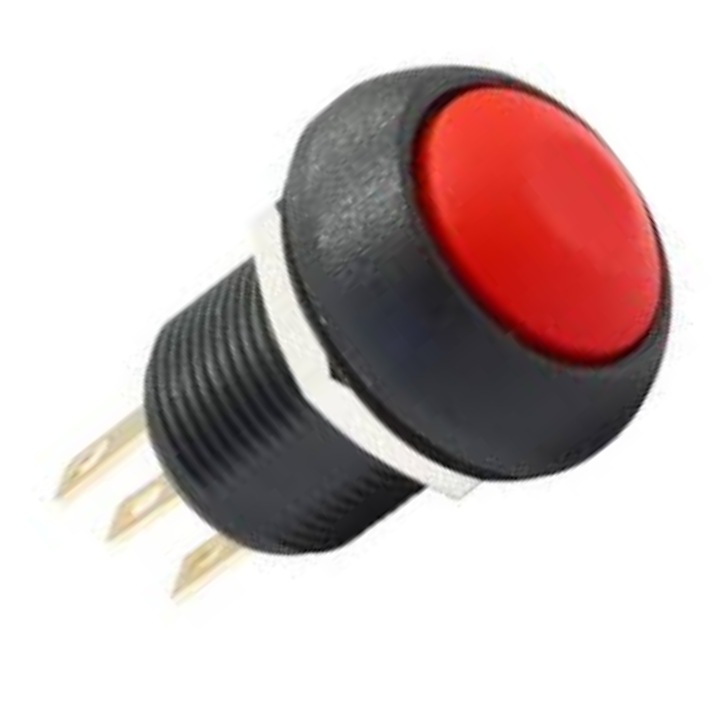 Pillanatnyi nyomógomb IP67 12mm piros 3A 28V