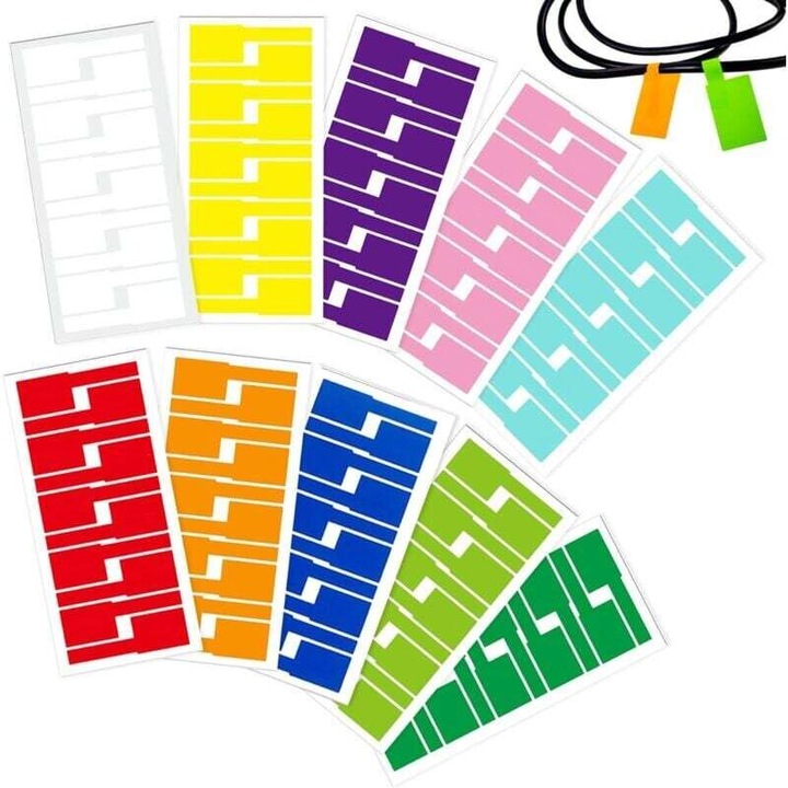 Öntapadós címkék, 10 színű készlet, tartós, nyomtatható, A4