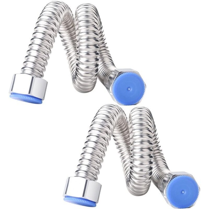 2 db flexibil rozsdamentes acél tömlő készlet 20cm, G1/2" fürdőszobai csatlakozás