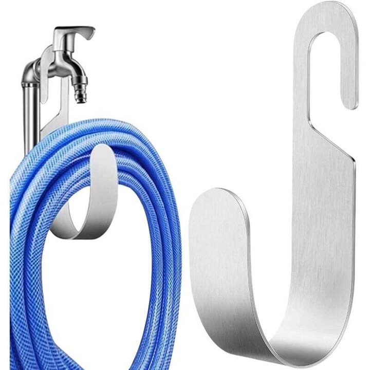 Suport furtun gradina metalic inoxidabil, rezistent, 30cm