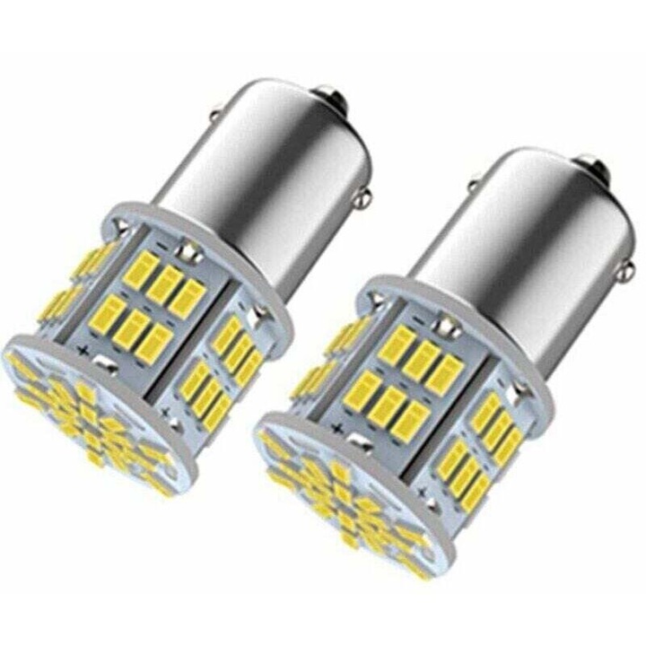 Bec LED Ba15s 1156 P21W fehér 6000K 12V-24V 5W 30x60mm