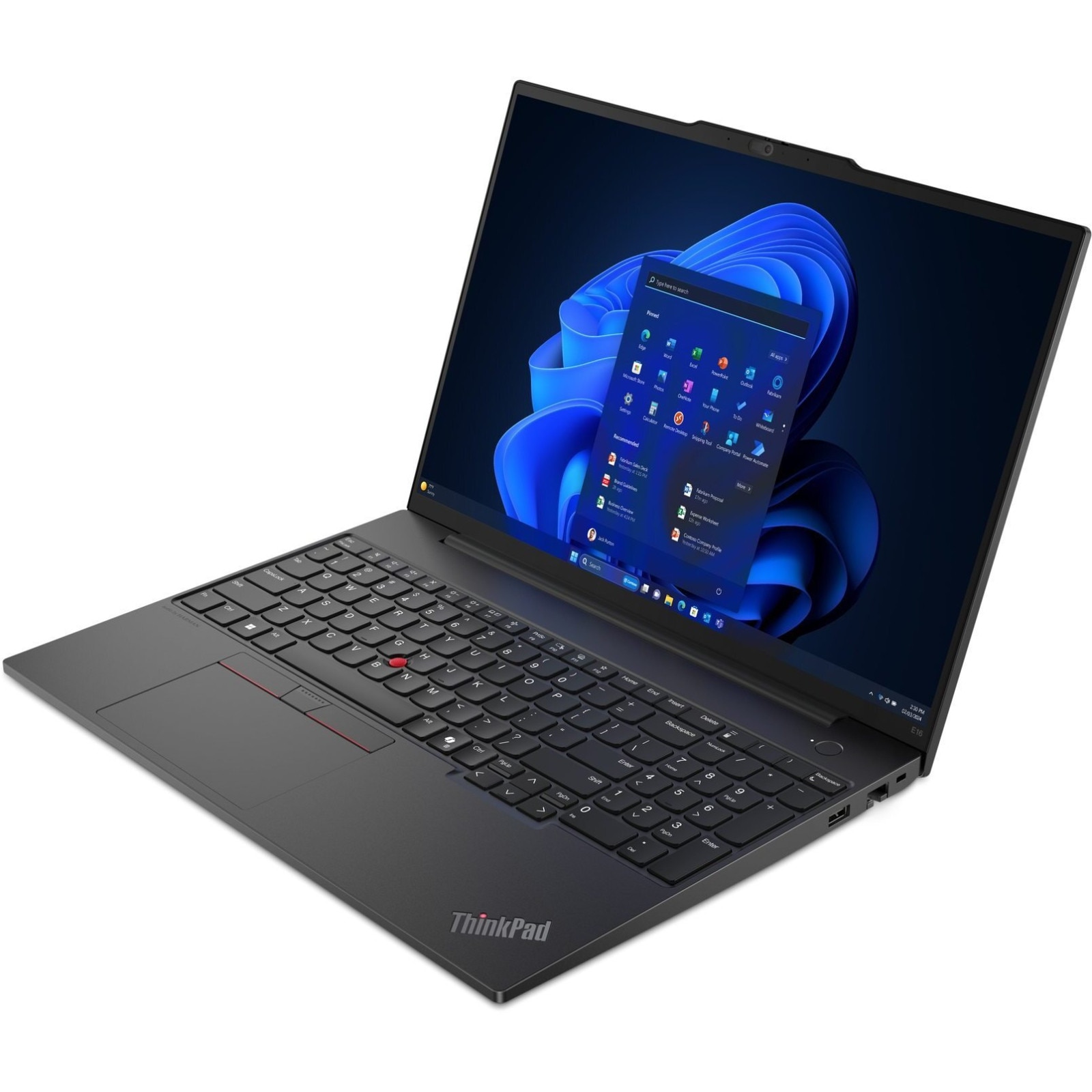 Laptop Lenovo ThinkPad E16, 16" WUXGA Touchscreen, AMD Ryzen™ 7 7735U pana la 4.75 GHz, 16 GB RAM DDR5 4800, 1 TB SSD, AMD Radeon, Windows 11 Pro, Graphite Black 1 TB