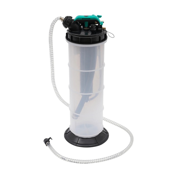 Olajelszívó pumpa, kézi pneumatikus pumpa autófolyadékokhoz, 7,5 l kapacitás, motorolajhoz, fagyállóhoz, fékfolyadékhoz, átlátszó fehér
