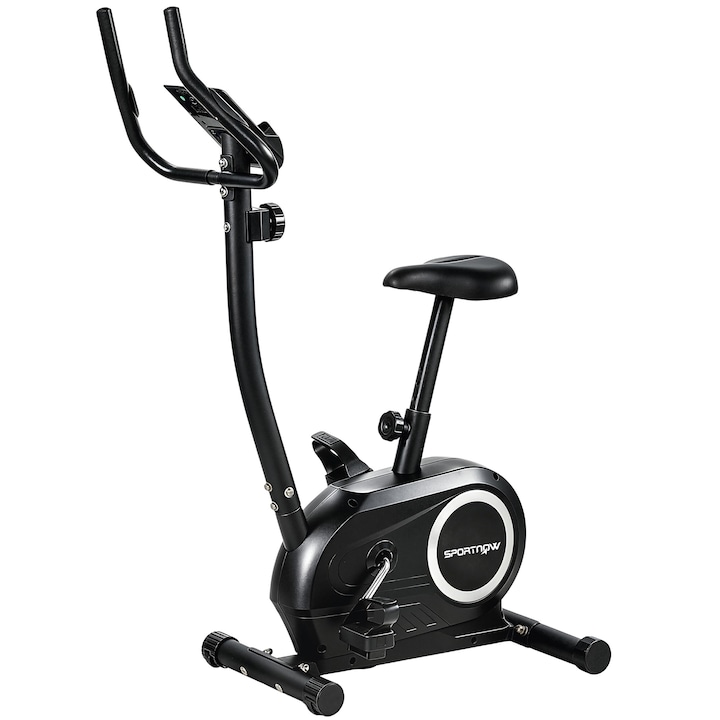 Магнитен фитнес велосипед, SPORTNOW, Метал, 86 x 51 x 128 см, Черен