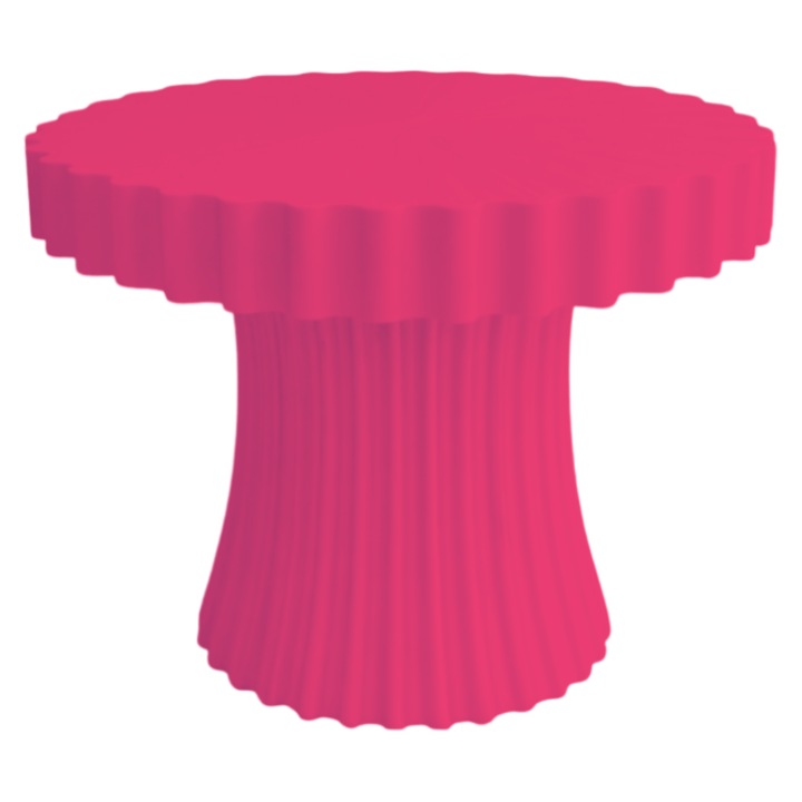 Prémium Süteménytartó, Tortatartó típusú, Modern dizájn bordázattal, 200 x 154 mm - rózsaszín