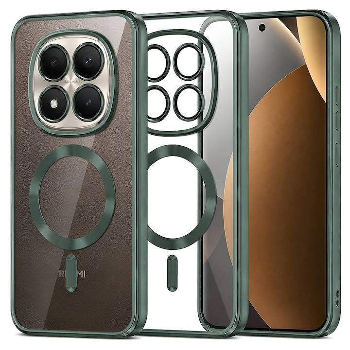 Carcasa de protectie pentru Xiaomi Redmi Note 15 Pro+ 5G / Xiaomi Poco M8 Pro 5G, verde inchis