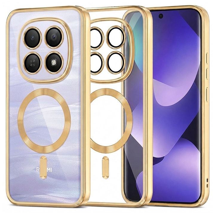 Tok kompatibilis Xiaomi Redmi Note 15 4G / Xiaomi Redmi Note 15 5G / Xiaomi Poco M8 5G, Luxury Crystal MagSafe, Arany