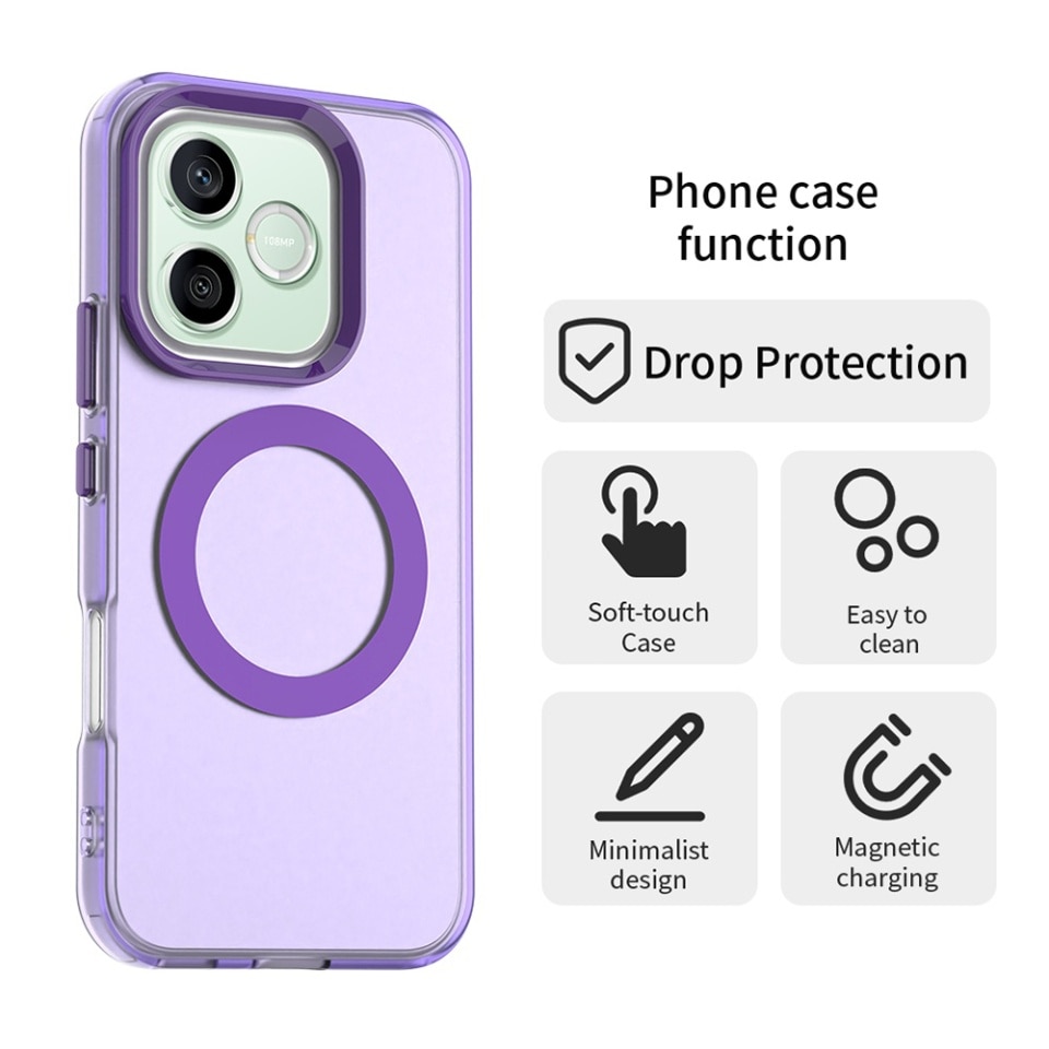 Husa pentru Honor 600 / 600 Pro, MagSafe, Antisoc, Margini ridicate, Mat, set cu sticker, CandyCase, Mov